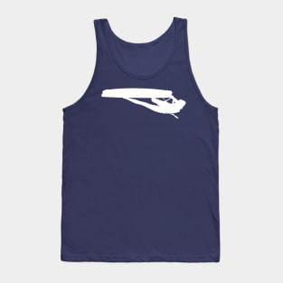 Kitesurfer Freestyle Action White Silhouette Vector Art Tank Top